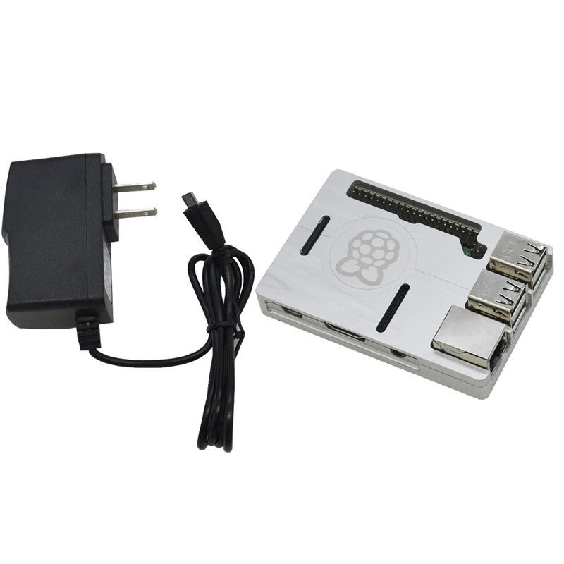 3 в 1 для Raspberry Pi 3 Model B+(Plus)+ алюминиевый корпус с ЧПУ с 5 В 2.5A наборы адаптеров питания Us Plug