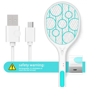 

Home Electric Fly Mosquito Swatter Mini Bug Zapper USB Charging Triple-Layer Safety Mosquito Flies Killer Battery Trap Swatter