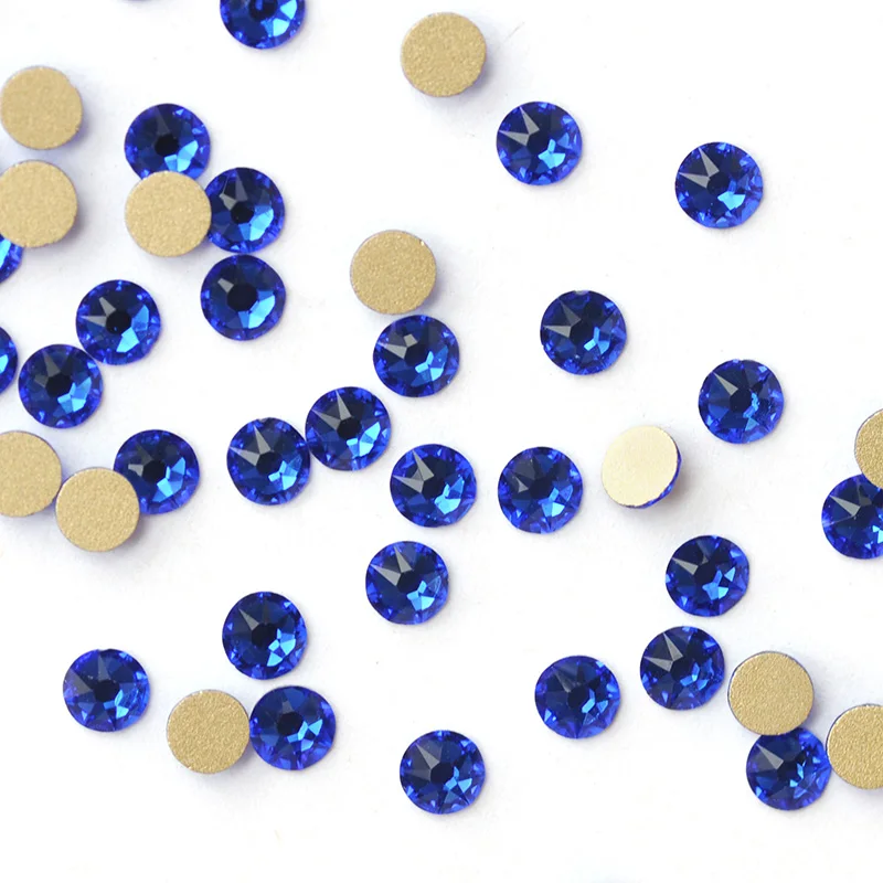 YANRUO 8 big+ 8 Small Facets Sapphire Rhinestones Glass Crystal for Nail Design Strass Nail Art DIY Everything for Manicure