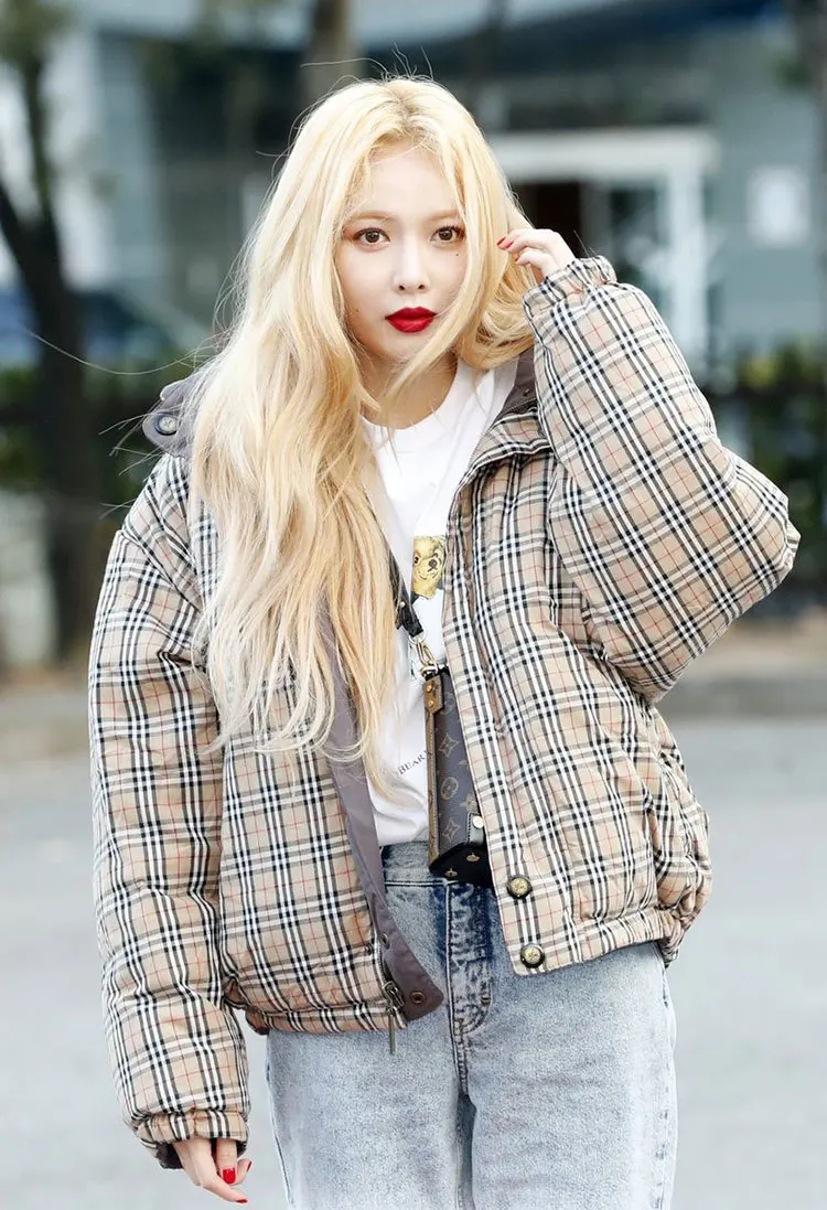 Kpop 4Minute Kim Hyun A новые зимние теплые женские клетчатые толстовки цвета хаки с высоким воротником женские корейские модные плотные толстовки