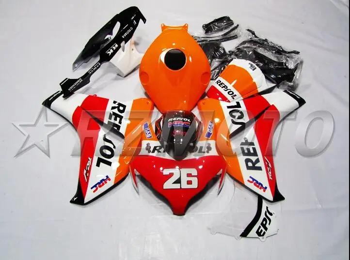 Инжекционного метода литья) ABS Полный комплект обтекателя пригодный для Honda CBR1000RR 08-11 2008 2009 2010 2011 CBR1000 Обтекатели repsol 26