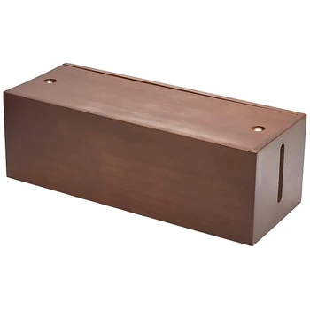 

Wooden Cable Management Box Cord Organizer Box for Extension Cord Power Stripe Surge Protector Wire Management Concealer