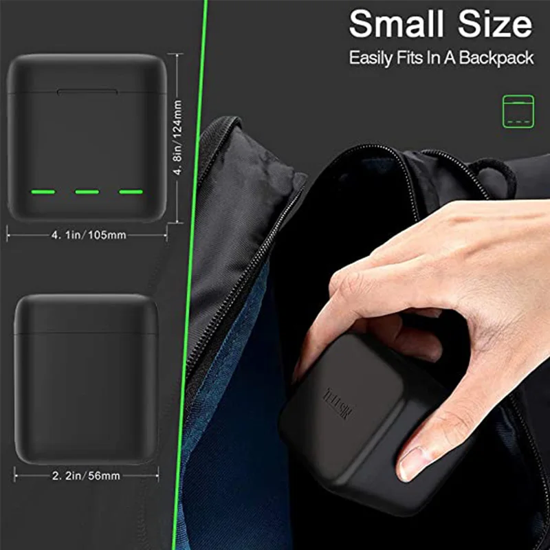 GoPro 10 9 Battery Charger 3 Way Smart Charging Case Rechargeable 1750mAh Battery Storage Box For Go pro Hero 9 10 Accessories