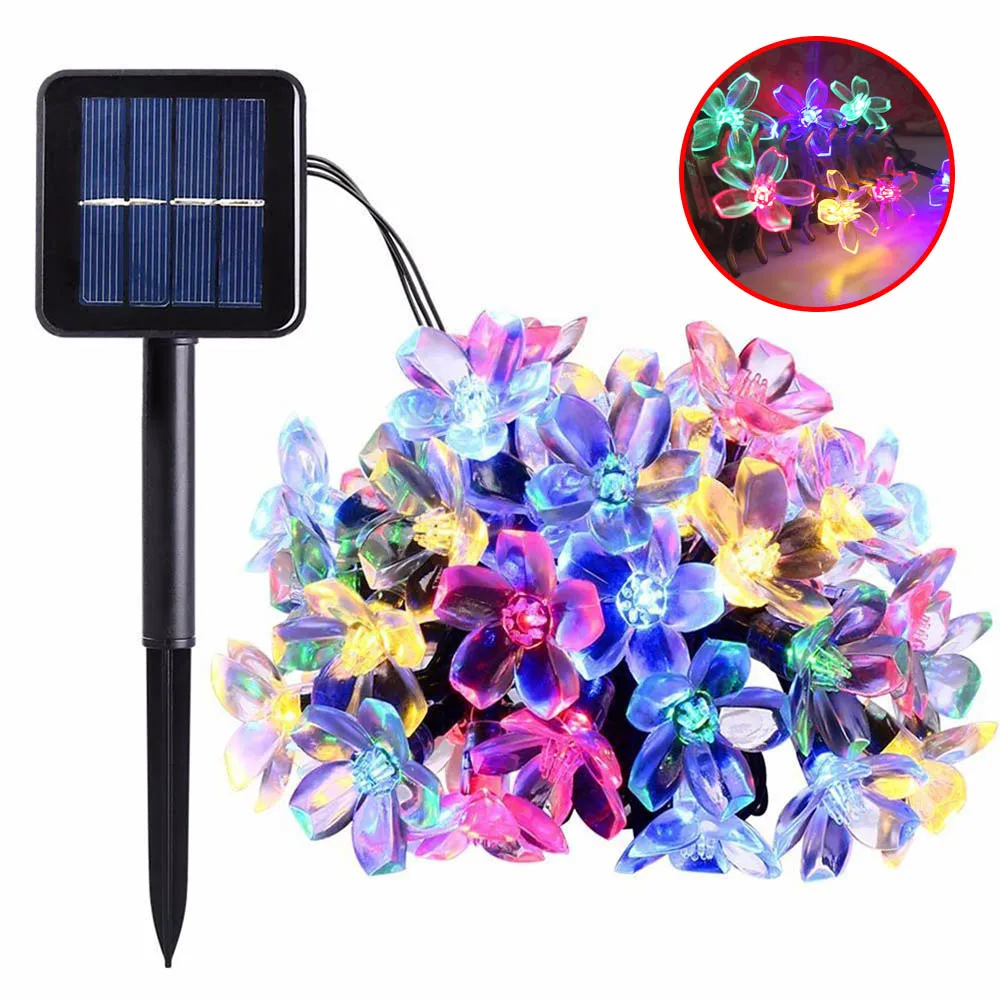 7M 12M Solar Garden lights LED String light Outdoor Fairy Lights Street Flower Garland For Indoor Party Xmas Tree Decor | Освещение