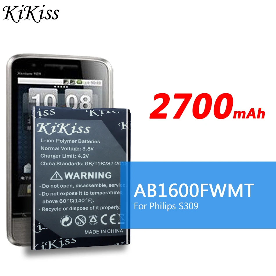 2700 мАч для замены мобильного телефона Philips S309 AB1600FWMT