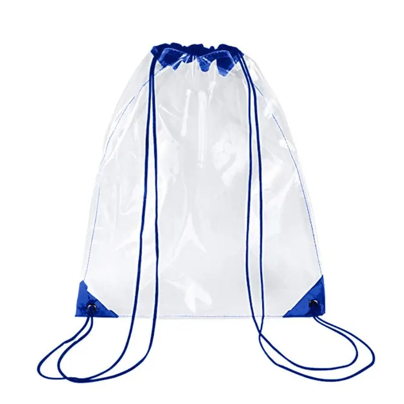 

New Transparent Drawstring Backpack School Tote Gym Bag Sport Pack M5TE