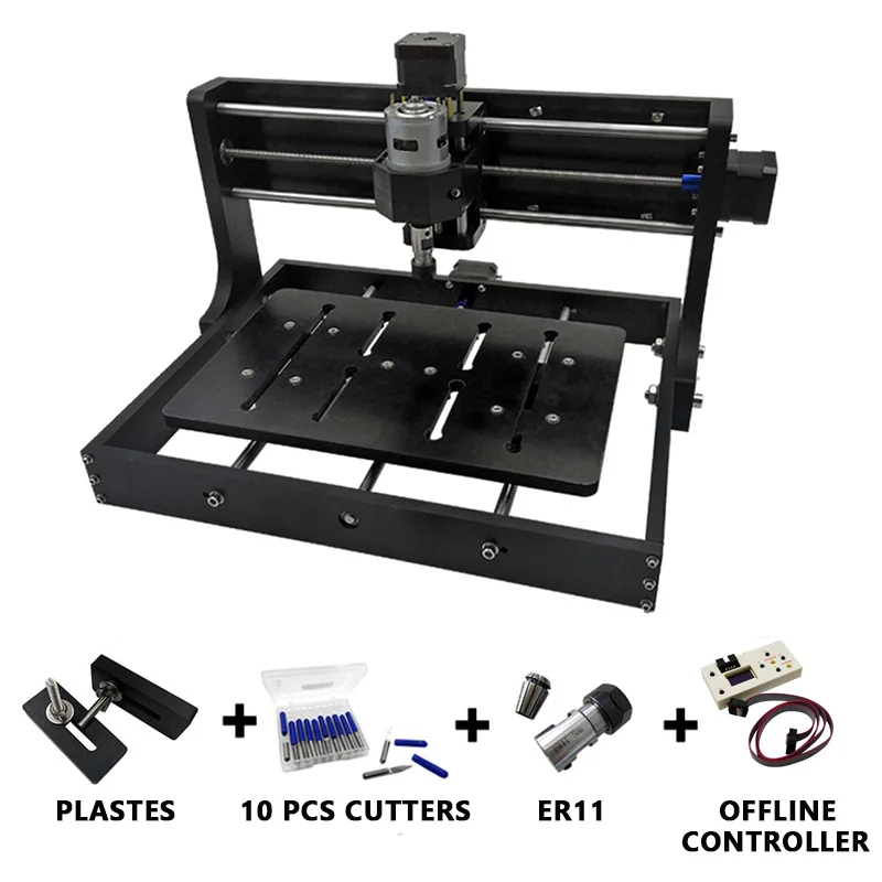 DIY CNC 3020 Модернизированный гравировальный станок, деревообрабатывающий фрезерный станок, лазерный гравер с управлением GRBL с автономным управлением - Цвет: No Laser