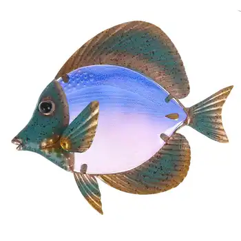 

Home Decor Metal Fish Artwork for Garden Decoration Outdoor Animales Jardin with Colour Glass for Garden Statues and Sculptures