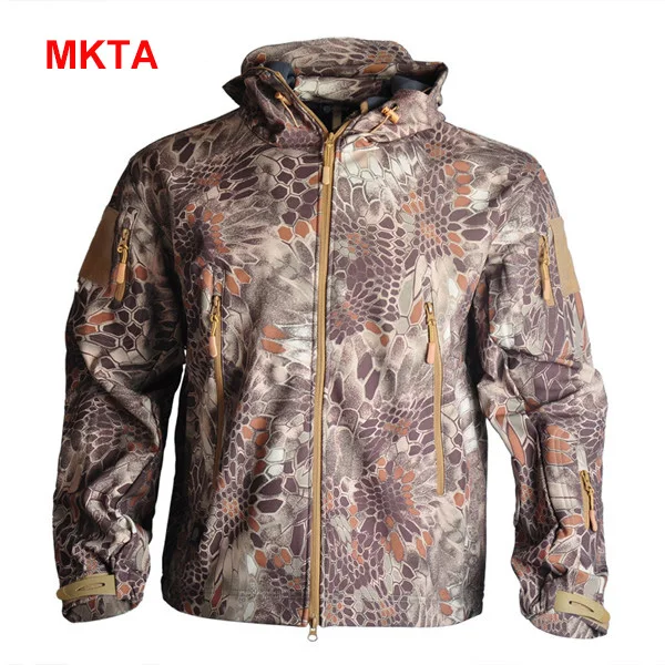 Men Outdoor TAD Jacket Waterproof Tactical Softshell Hooded Jacket Black Green Men Outdoor Jacket Waterproof TAD Coat Shark Skin - Цвет: MKTA