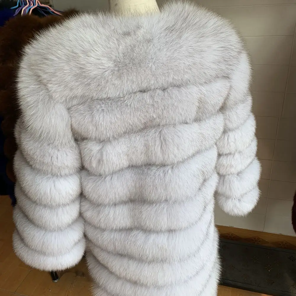 Натуральный мех натуральный Лисий мех пальто женский природный натуральный мех куртки жилет Зимняя верхняя одежда женская одежда