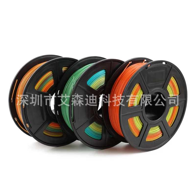 

PLA Multi-color Gradient 3D Printing Supplies Color Mixture Material Multi-color Gradient 1 Volume Multi-color Silky Light