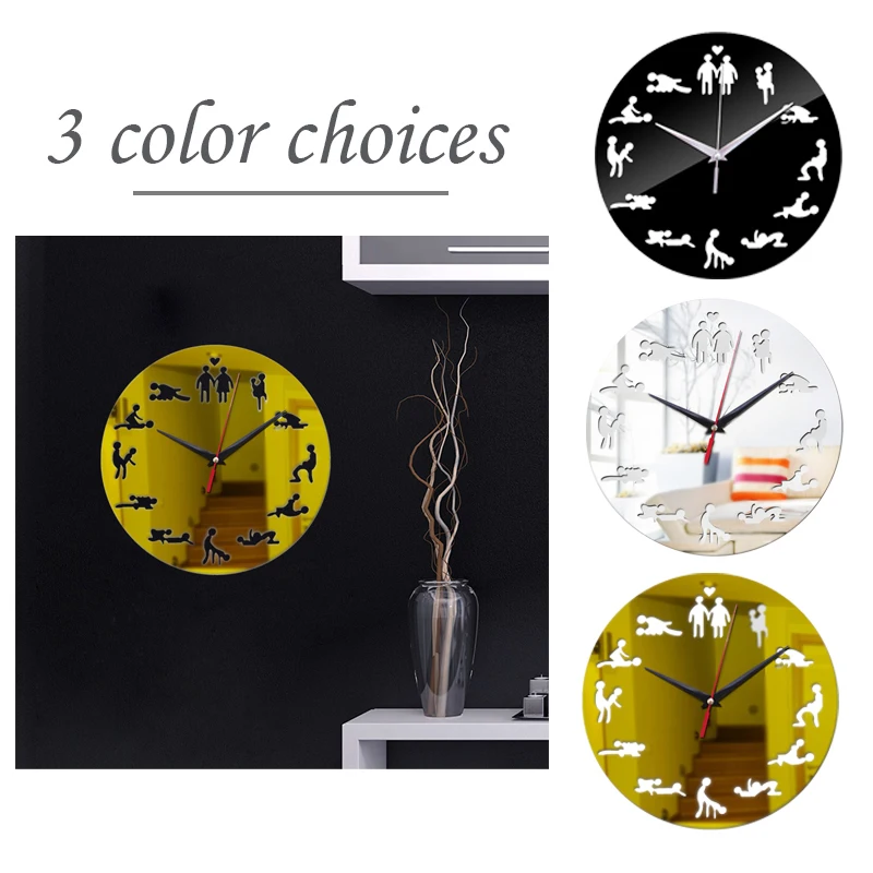 

Creative Wall Clock 3D Acrylic Mirror Sticker Round Clock Stickers DIY Quartz Needle Watch Home Bedroom Decorative
