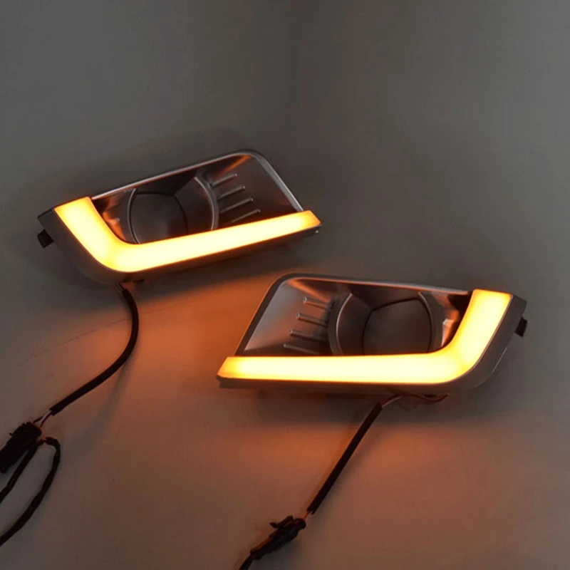 Светодиодный дневной светильник DRL, дневные ходовые огни, передний противотуманный светильник, желтый сигнал поворота для ford Ranger T6