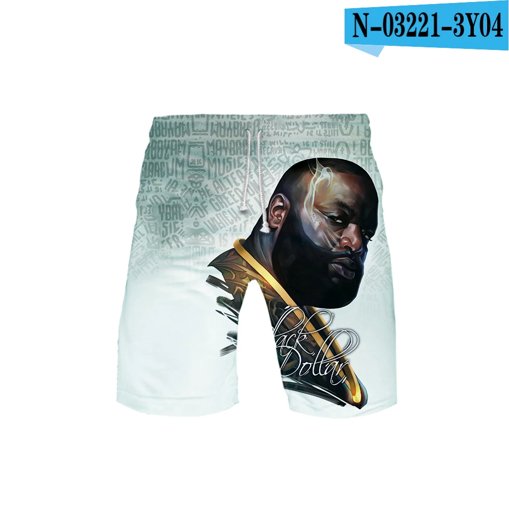 Мужские 3D шорты Rick Ross летние новые быстросохнущие мужские шорты в стиле хип-хоп пляжная одежда - Цвет: C