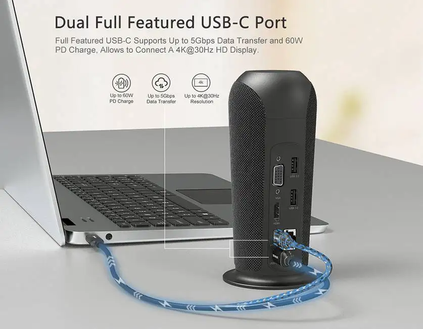 Док-станция USB C с динамиком для ноутбука