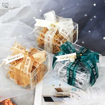 

New Acrylic Transparent Wedding Candy Box Creative Wedding Candy Box Wedding Partner Hand Gift Box Party Supplies Gift To A Girl