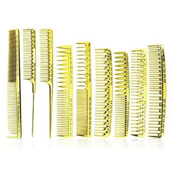 

Light Portable Men and Women Styling Combs Multi-function Electroplating Golden Barber Comb
