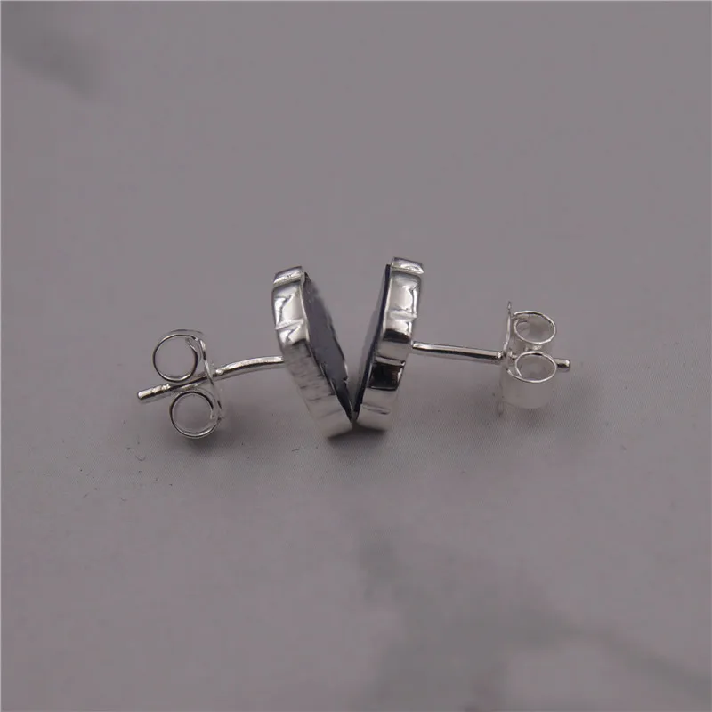 213473530 10.5mm 925 пробы серебряные серьги-гвоздики для женщин pendientes mujer moda pendientes mujer moda - Окраска металла: 213473530 10.5mm