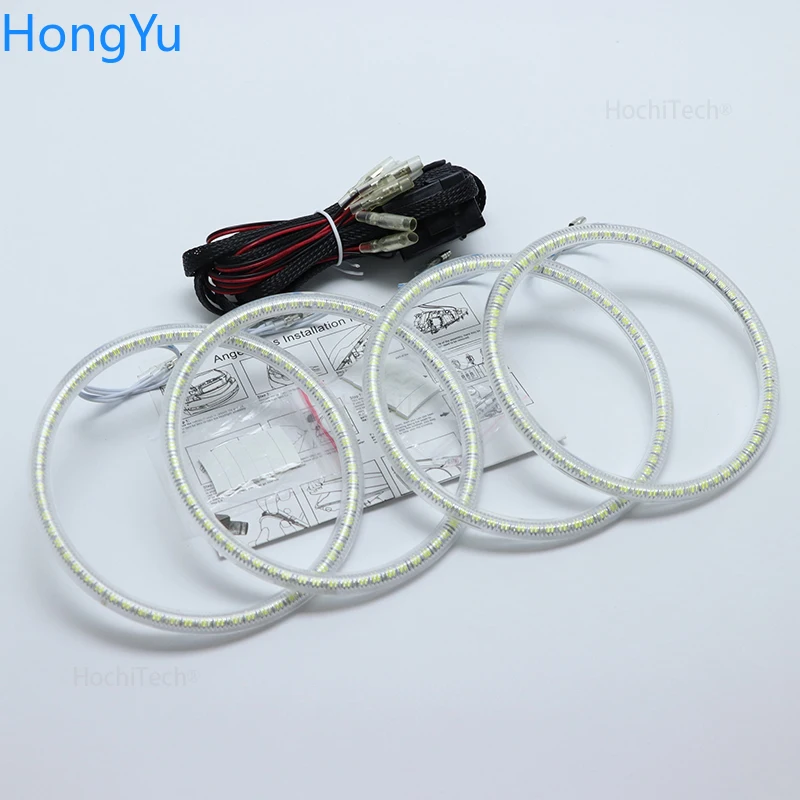 Для Lada ваз 2106 1976 1997 1998 1999 2000 2001 супер яркий белого цвета 3528 SMD комплект светодиодов «глаза ангела» дневные ходовые огни светильник дневные ходовые огни