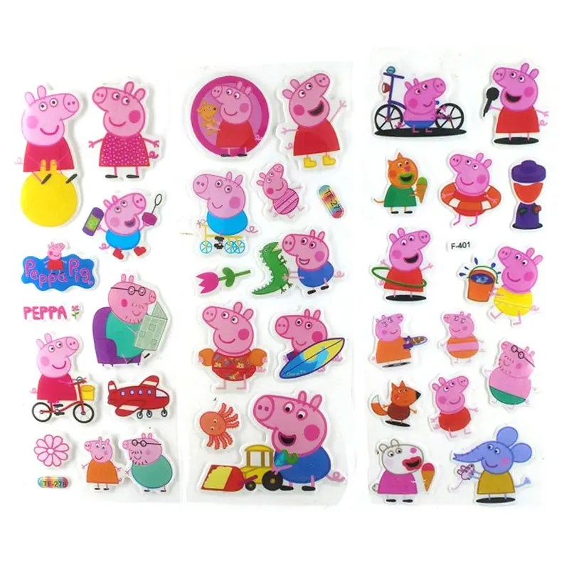 Peppa Pig Groge family 3D пузырьковая наклейка s мультяшная игрушка наклейка в форме свиньи Игрушка Действие Детская игрушка День рождения Рождественский подарок
