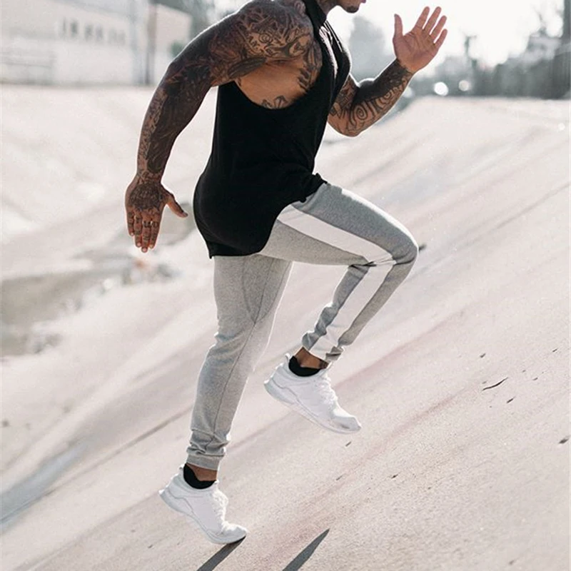 Gym Clothing Mens Joggers Solid Loose Casual Fitness Training RunningJogging Pants Men Trousers Bottoms Bodybuilding Sweatpants