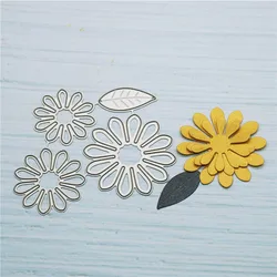 Matrices de découpe en métal, fleurs et feuilles, pochoirs pour bricolage, Scrapbooking décoratif, gaufrage artisanal, modèle de découpe, 3 pièces, 2020 