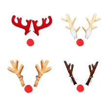 3 шт. окна олени красный нос олени рога вечерние рождественские украшения для рождественской вечеринки декор автомобиля
