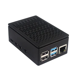 Enhanced Black ABS Cooling Case with Fan for Raspberry Pi, Compatible with 3.5 - inch Screen Display (CaseB)