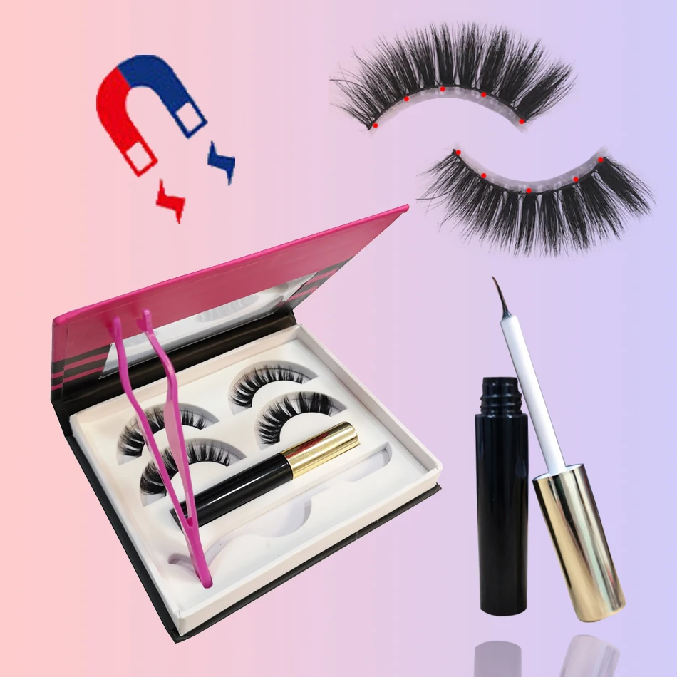 HeiHeishangpin Kit De Pesta as Magn ticas Delineador De Ojos Sin 