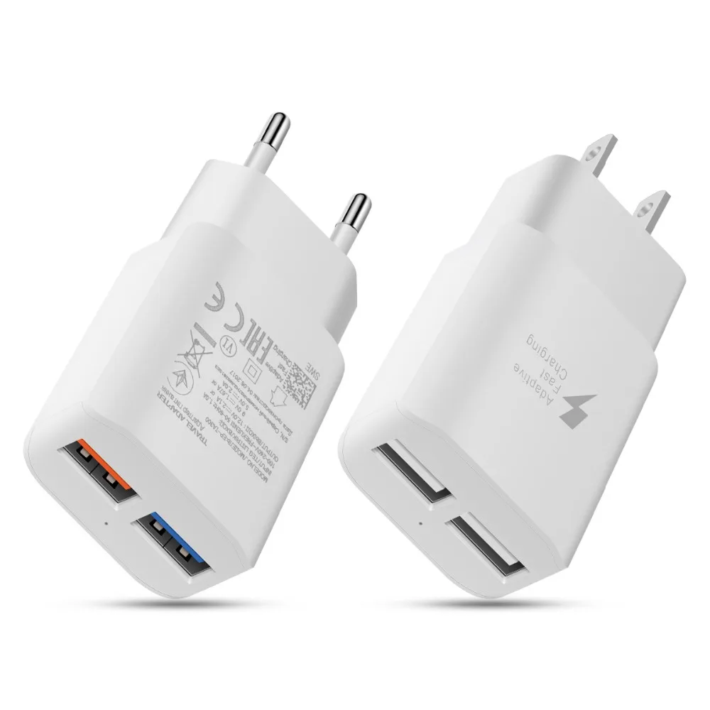 KOOYUTA QC 3,0 адаптер зарядного устройства с двойным USB EU/US Вилка Путешествия стены Быстрая зарядка зарядное устройство для iPhone X samsung S8 мобильного телефона зарядное устройство