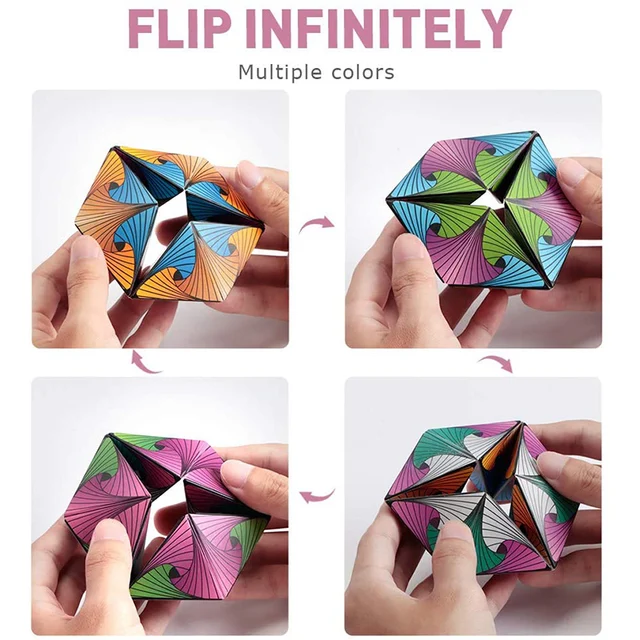 New Infinity Flip Magic Cube Figet Toys Puzzle AntiStress Decompression Toy Adult Children Relieve Stress Fingertip Puzzles Cube 3