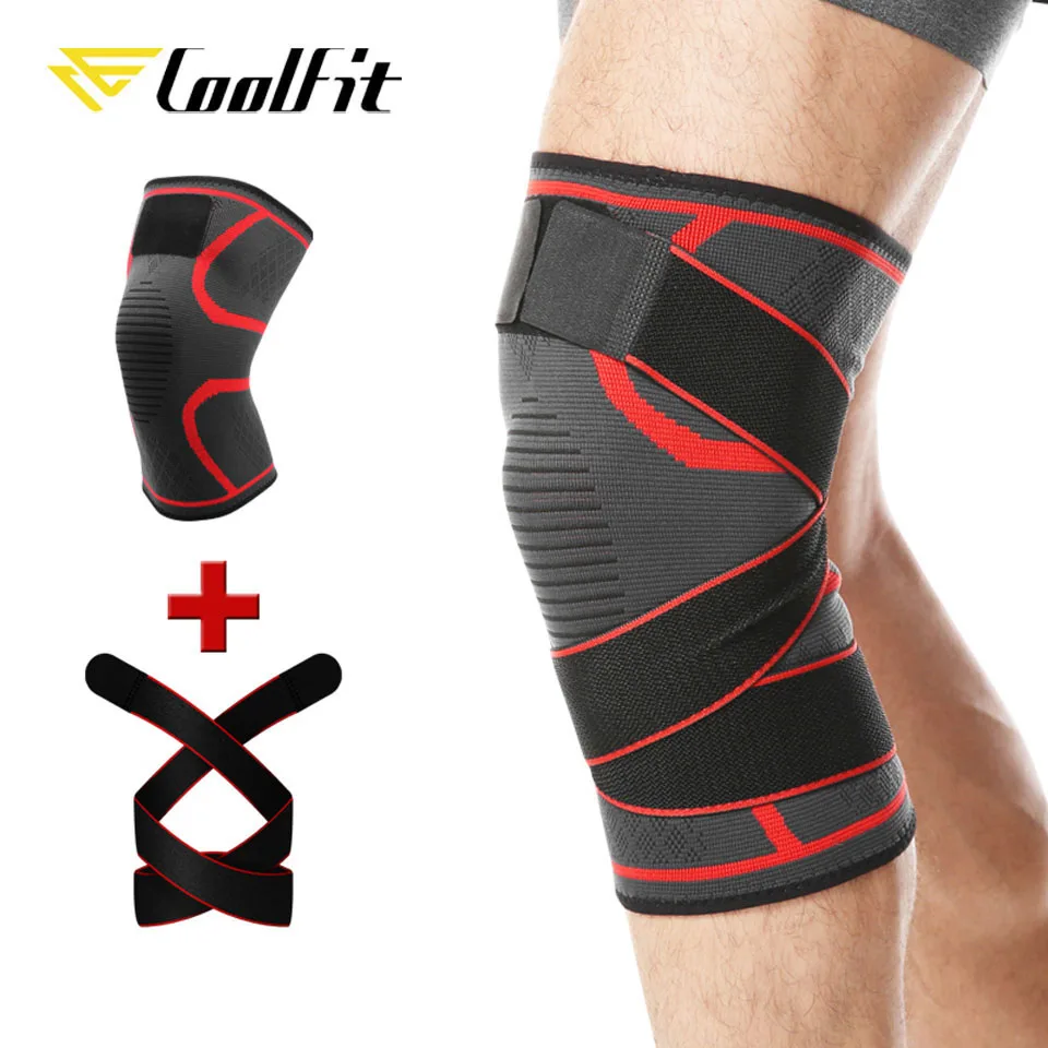 Dual-use Pressurized Knee Pads Strap Removable Knee Brace Support 1PCS for Crossfit Fitness Running Sports Protector for knee pad,knee support,knee brace