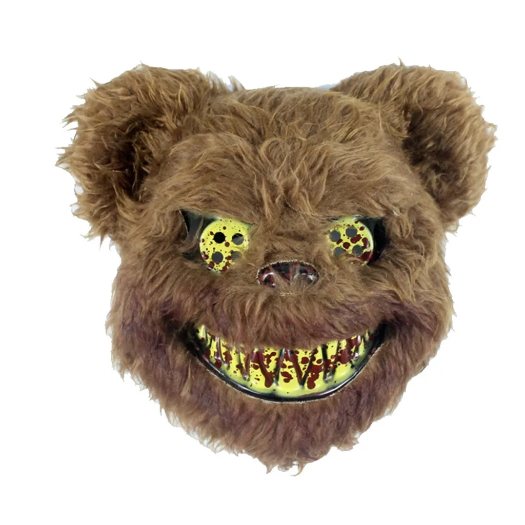 Bear Хэллоуин косплей страшный кролик маска для взрослых реквизит для украшения вечеринки жуткая маска на хэллоуин маска для косплея карнавал смешная маска - Цвет: Bear