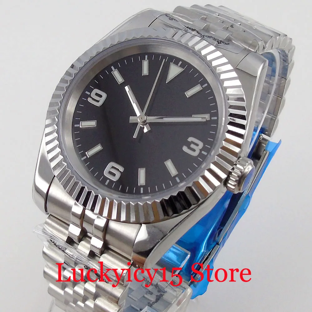 

BLIGER Fluted Bezel 36mm/39mm NH35A PT5000 Automatic Men Watch Jubilee Strap Luminous Hand Flate Sapphire Crystal Screw Crown