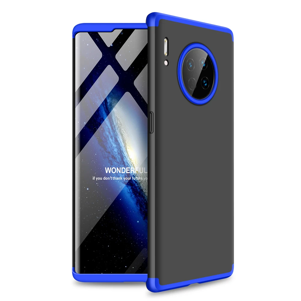 Для huawei mate 30Pro 5G 360 Полный ТПУ силиконовый чехол для huawei mate 30 Pro чехол матовый армированный гибридный защитный чехол для задней панели телефона - Цвет: Blue and Black