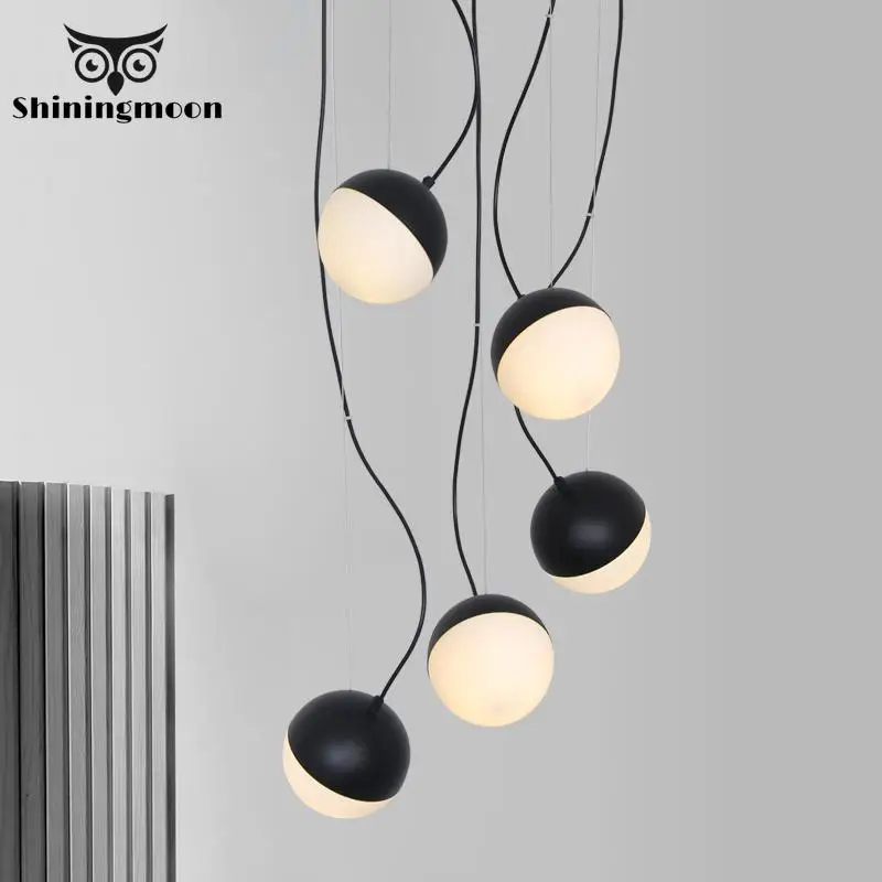

Modern Minimalism Art Led Pendant Lights Creative Glass Shade Pendant Lamp Cafe Bedside Hanglamp Restaurant Living Room Lighting