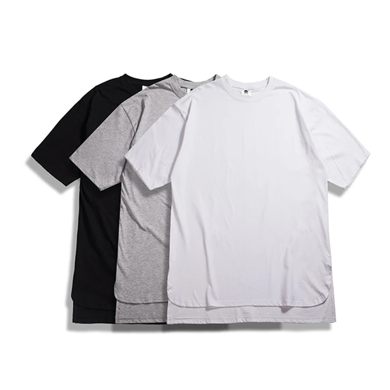 Мужская удлиненная хлопковая Футболка Kanye Swag, Мужская одноцветная футболка для скейтборда, хип-хоп Повседневная Высококачественная футболка, мужские свободные футболки, топы
