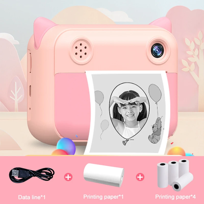 regalo de cumpleaños videocámara Digital de 1080P con papel de impresión Cámara instantánea con estampado para niños regalo de cumpleaños videocámara Digital de 1080P con papel de impresión Cámara instantánea con estampado para niños