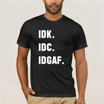 

New Summer Men's Casual Print T-Shirt Fashion Idk Idc Idgaf Adult Unisex Size Men's shirt trendy Summer Mens T Shirt