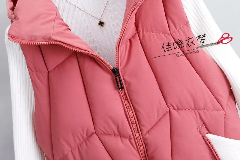 Толстый теплый длинный женский жилет корейский Зимний пуховик женский Повседневный с капюшоном на молнии без рукавов куртка длинные жилеты парки