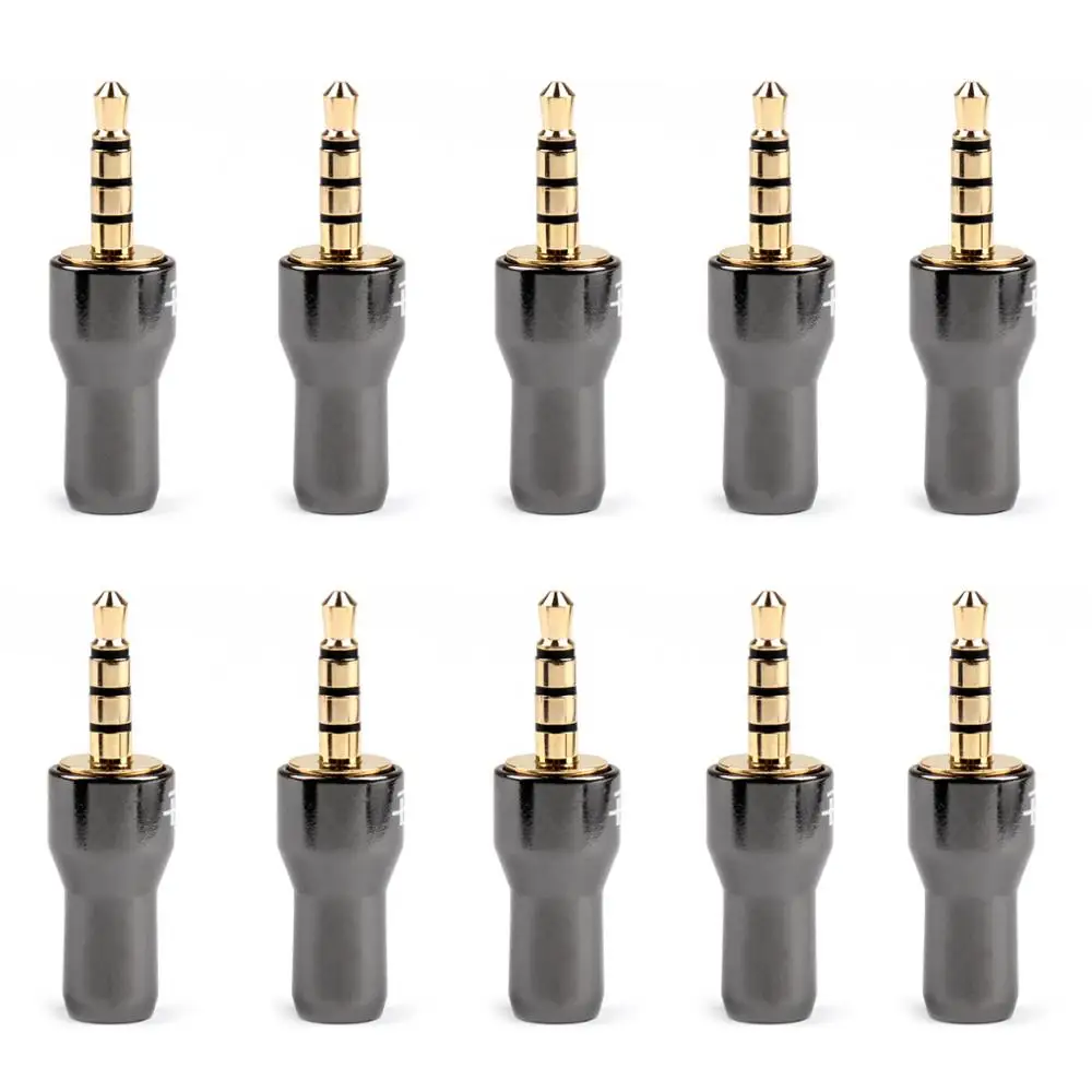 Areyourshop For Budweiser Earphone 10Pcs 3 5mm Stereo 4Pole Male Jack Plug Audio Connector Solder Headphone Adapter