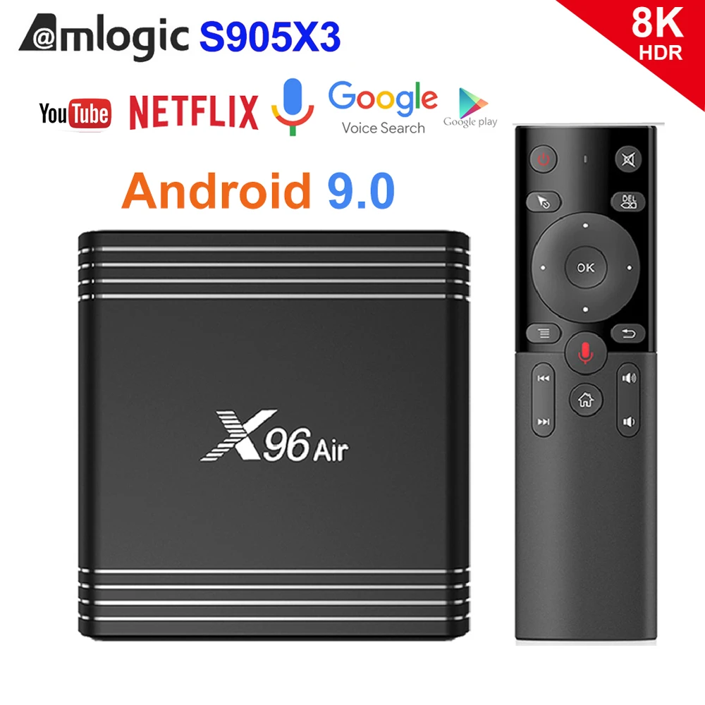 

X96 Air Android TV Box Android 9.0 Amlogic S905X3 Box 4GB 64GB 32GB 4K 8K X96Air Quad Core 2.4G&5G Wifi BT4.1 H.265 Set Top Box