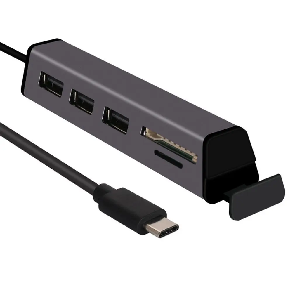 Usb2.0 концентратор алюминиевая мульти-в-одном кард-ридер с мобильный телефон стенд