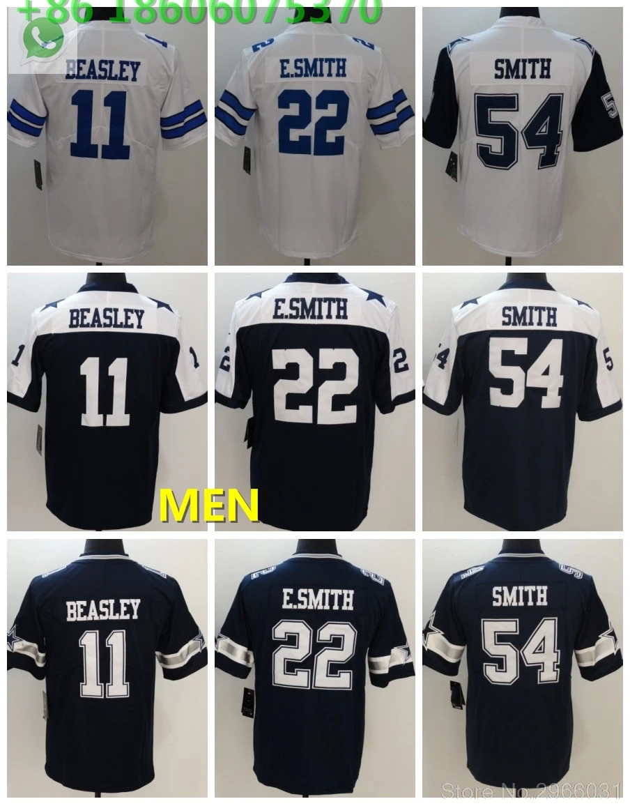 Free shipping A+ quality Mens adults Jersey jaylon Smith 54 Emmitt Smith 22 Cole Beasley 11 Dallas