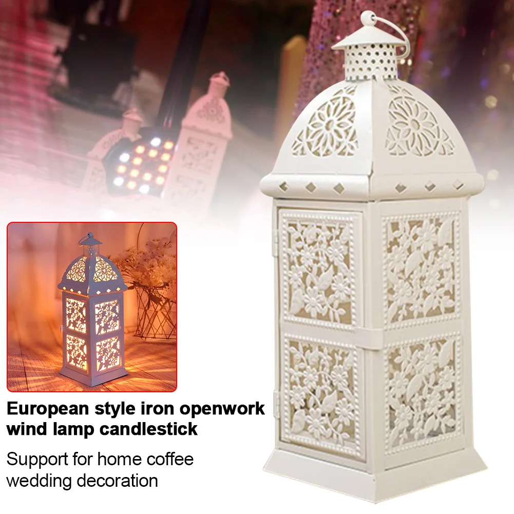 Romantic Birthday Centerpiece Home Wall Hanging Moroccan Candle Lanterns Iron Art Vintage European Style Wedding Decoration