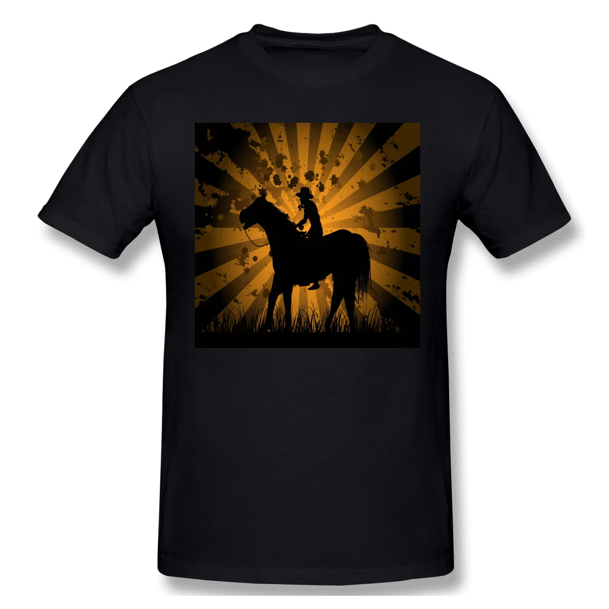 T Shirt Men O-Neck T-shirt Vintage Cowboy On Field Casual Streetwear Tops Tshirt | Мужская одежда