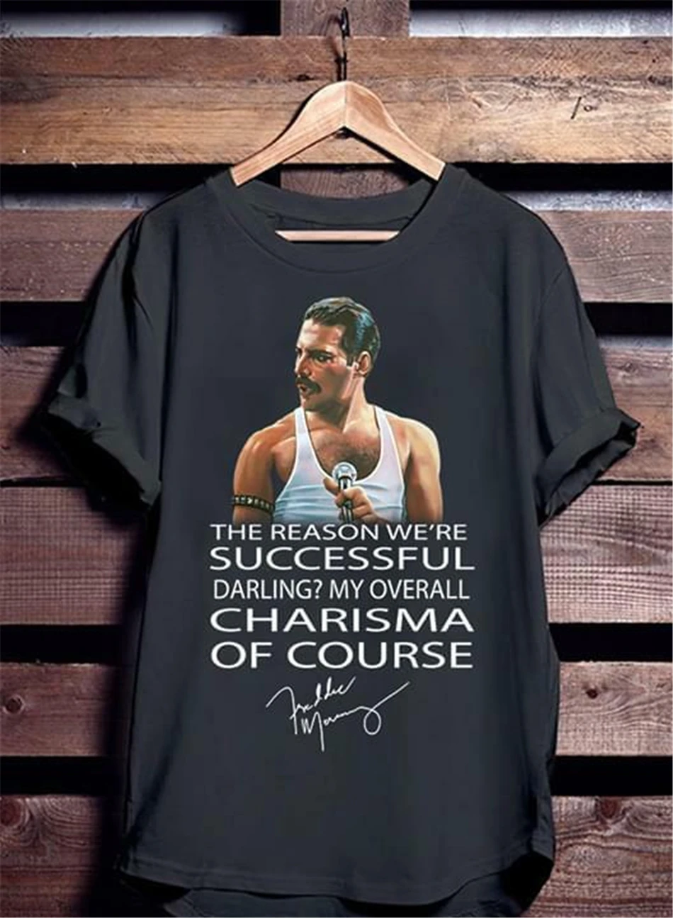 Queen'S Freddie Mercury Charisma Of Success Футболка модная Классическая футболка | Мужская одежда