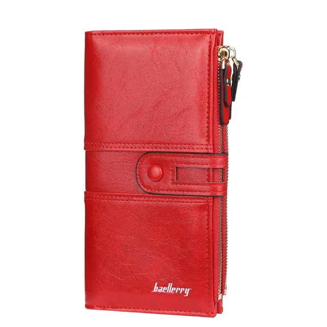 2022 Name Engrave Women Wallets Fashion Long Leather Top Quality Card Holder Classic Female Purse  Zipper Brand Wallet For Women Red