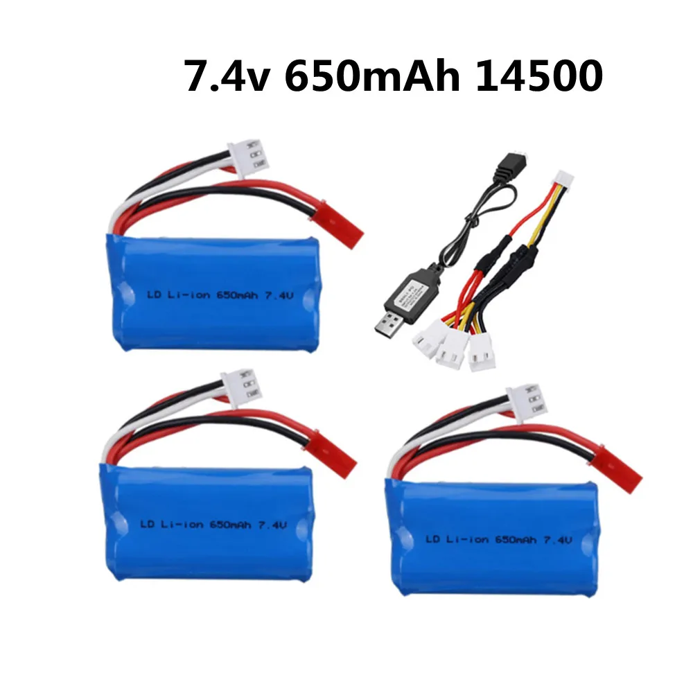 7 4 V 650mAH 14500 15C Lipo зарядное устройство для Syma F1 BR6802 HJ370 W608-7 YD712 YD921 RC вертолет игрушки