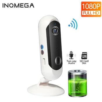 

INQMEGA Battery Camera Wireless Wifi Mini Network Camara Night Vision IR Cut Home Security Camara Baby Monitor HD1080P